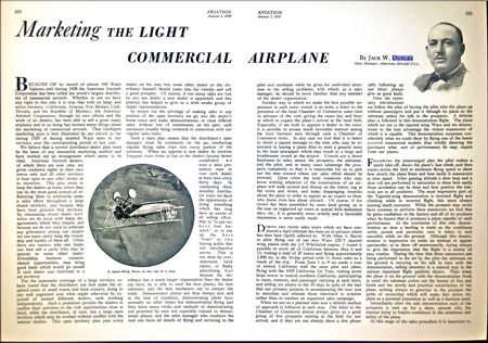 Aviation Week Magazine article August 3 1929T